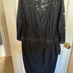 Black dress with lace top and zip up back